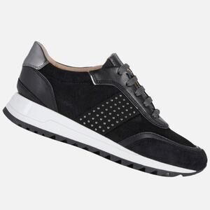 NWOB Geox D Tabelya Women's Sneakers in Black and Gun Metal Grey, Size 8